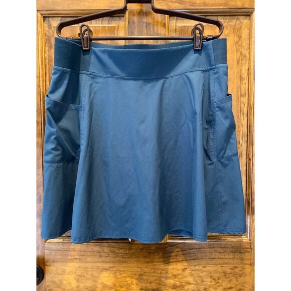32 Degree Cool Skort Shorts Skirt Sz Large Deep Turquoise Blue + Stretch Pockets - Picture 7 of 11